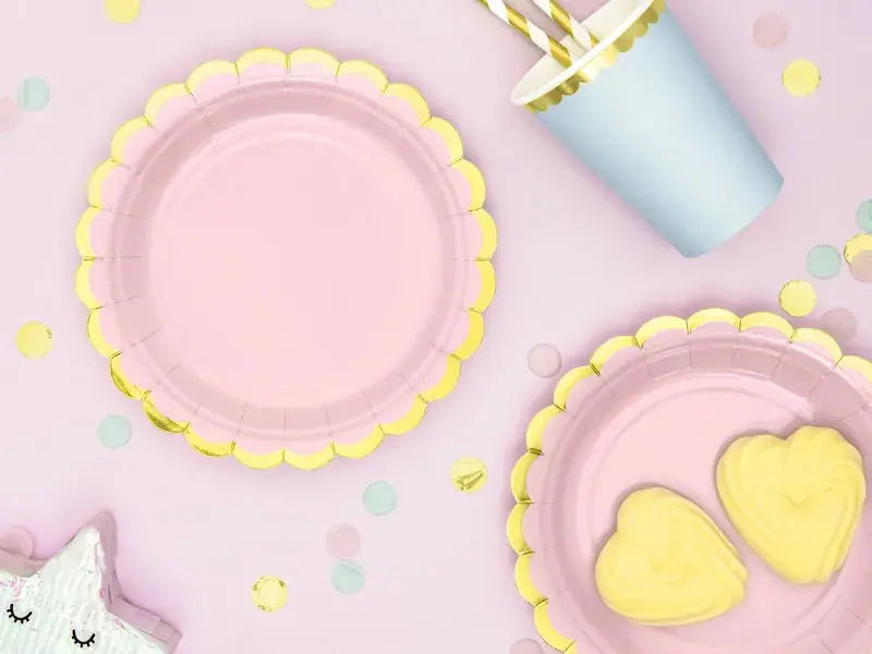 Light Pink Paper Plates Partydeco