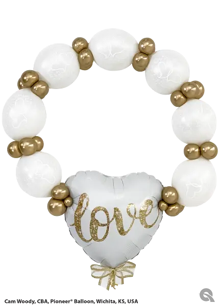 Love Glitter Gold Foil Balloon qualatex