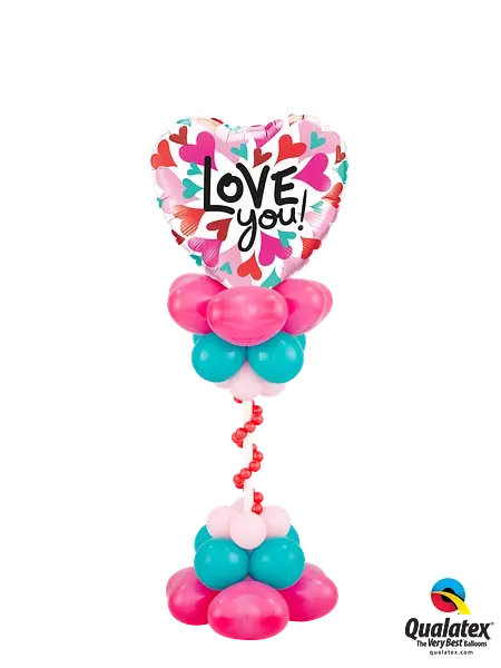 Love You Converging Hearts Foil Balloon qualatex