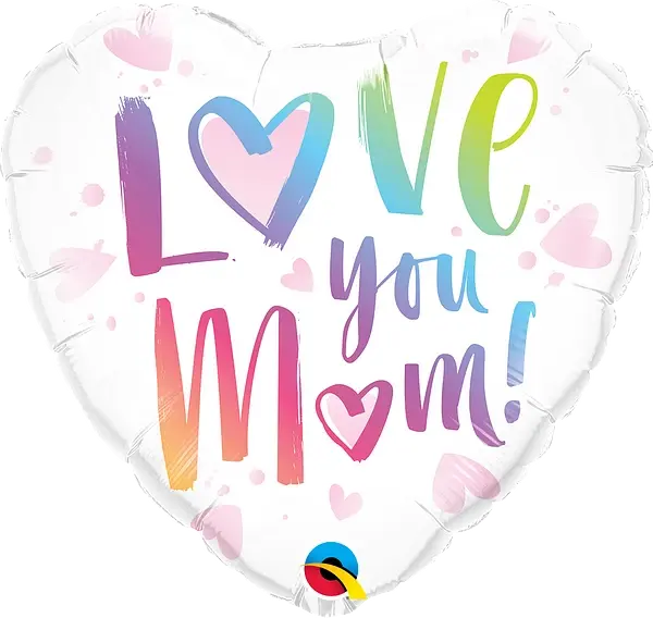 Love You Mom Foil Balloons qualatex