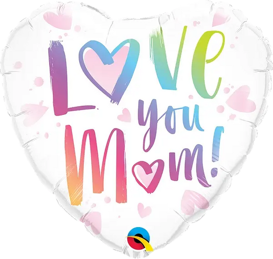 Love You Mom Foil Balloons qualatex