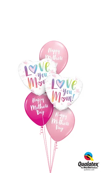 Love You Mom Foil Balloons qualatex