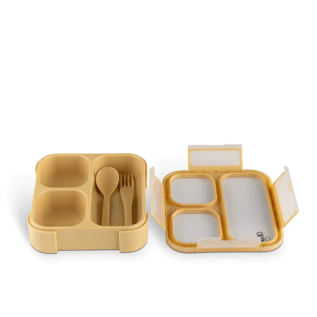 Lunch Box with Fork and Spoon - Yellow Citron