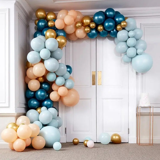 Luxe Teal and Gold Chrome Balloon Arch Kit Ginger Ray