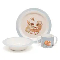 Melamine bowl animal craddle dove blue Petit Monkey