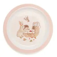 Melamine plate animal craddle pink Petit Monkey