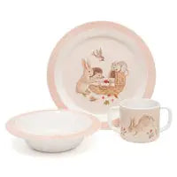 Melamine plate animal craddle pink Petit Monkey