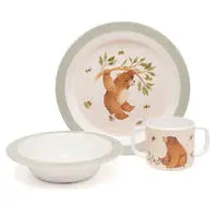 Melamine plate bear sage Petit Monkey