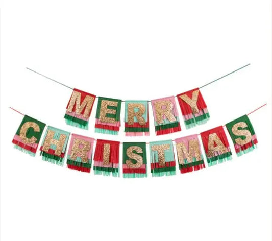 Merry Christmas Fringe Garland Meri Meri