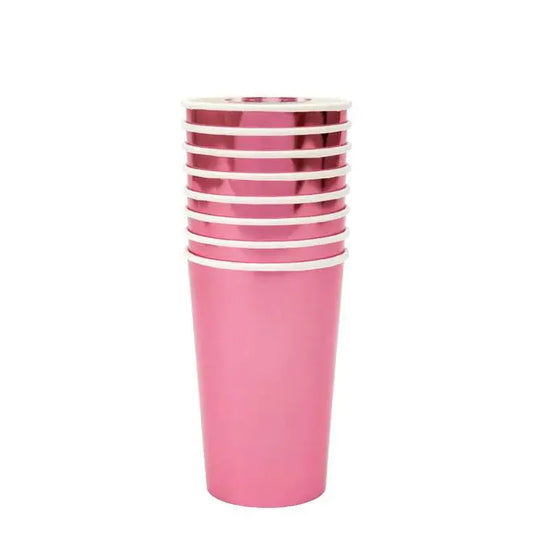 Metallic Pink Highball Cups Meri Meri