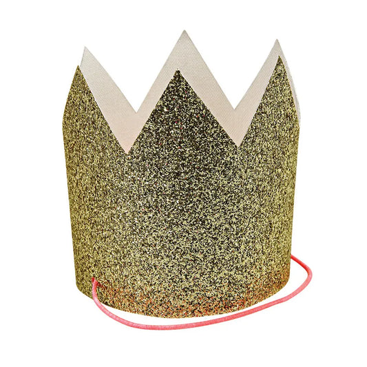 Mini Gold Glittered Crowns Meri Meri