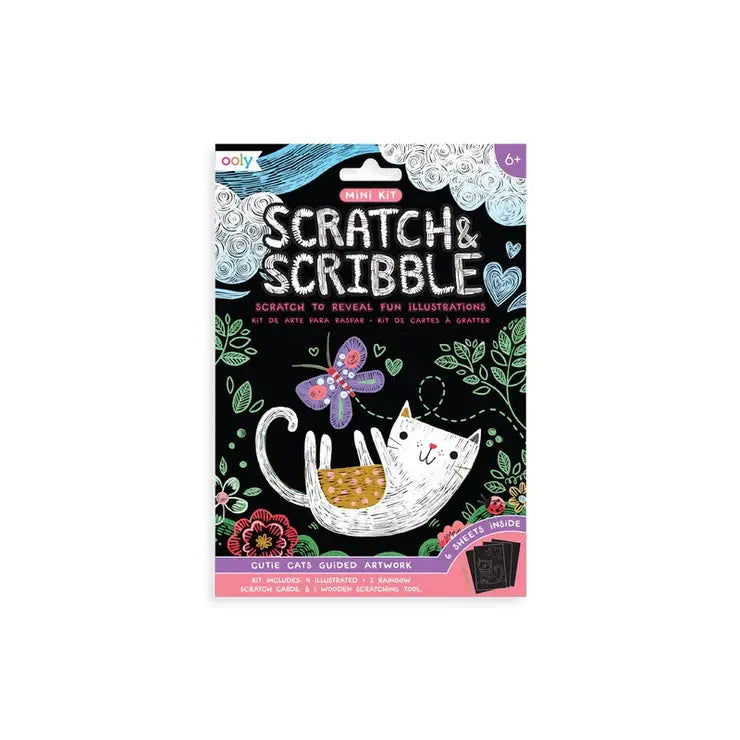 Mini Scratch & Scribble Art Kit Cutie Cats OOLY