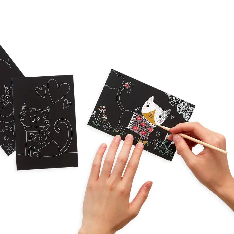 Mini Scratch & Scribble Art Kit Cutie Cats OOLY