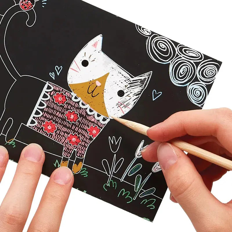 Mini Scratch & Scribble Art Kit Cutie Cats OOLY