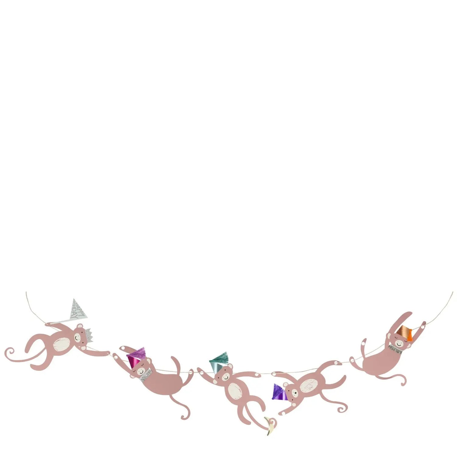 Monkey garland card Meri Meri