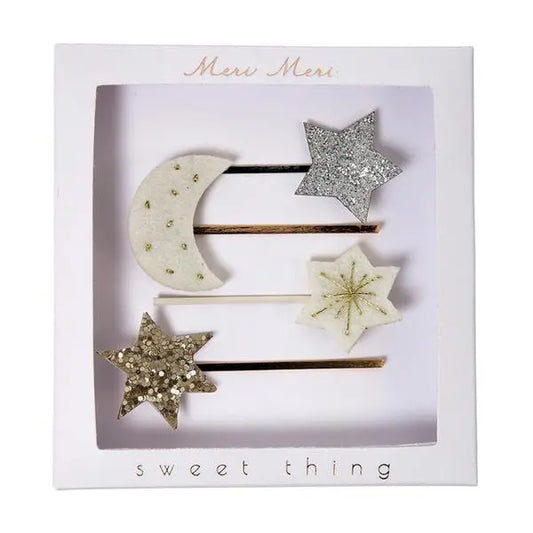 Moon and stars hair slides Meri Meri