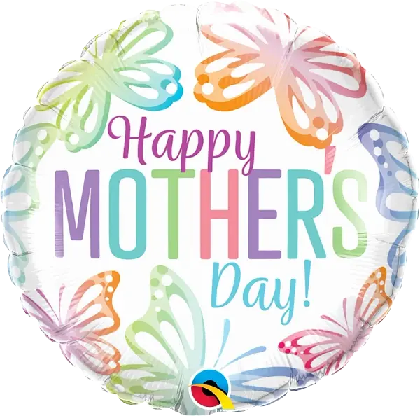 Mother's Day Pastel Butterflies Foil Balloon qualatex