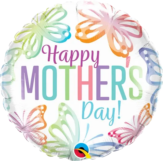 Mother's Day Pastel Butterflies Foil Balloon qualatex