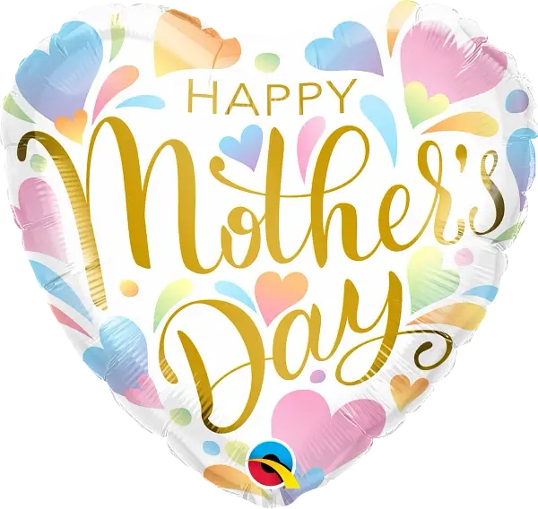 Mother's Day Pastel Hearts Foil Balloon qualatex