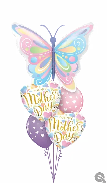 Mother's Day Pastel Hearts Foil Balloon qualatex