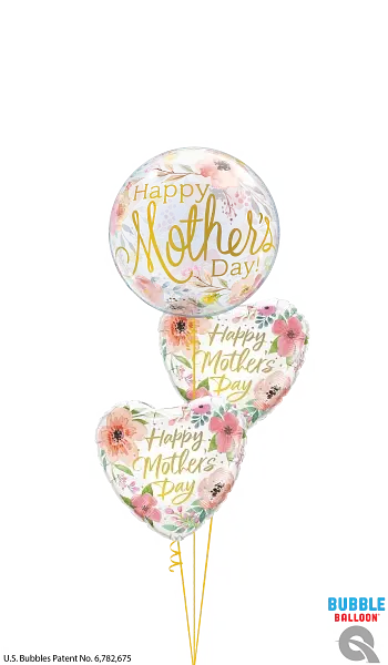 Mother's Day Pink Floral Foil Balloon qualatex