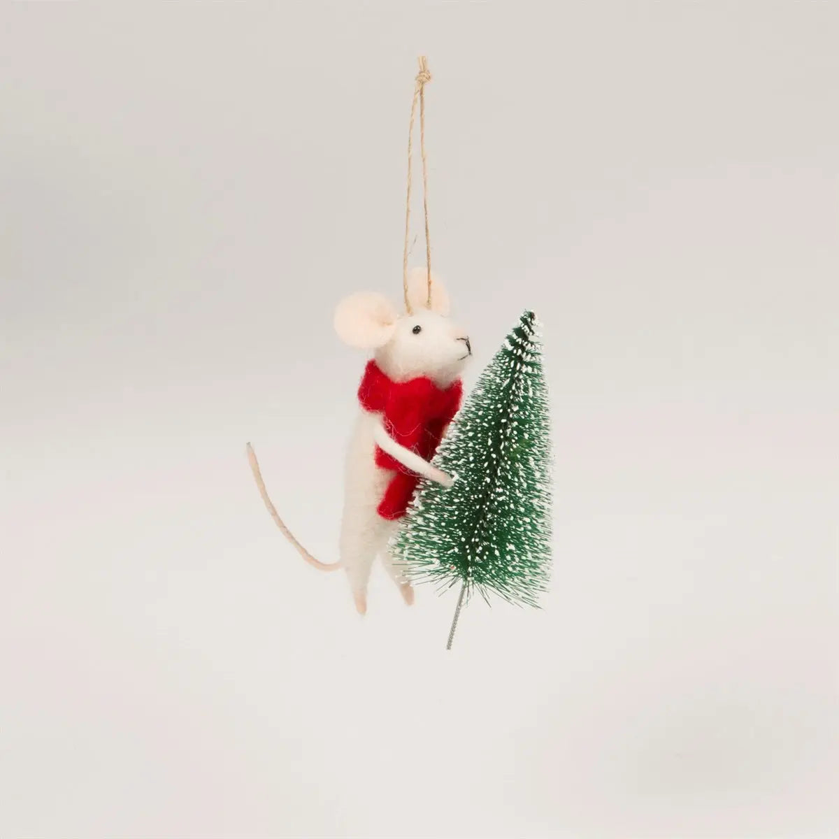 Mouse With Christmas Tree Felt Decoration SASS AND BELLE