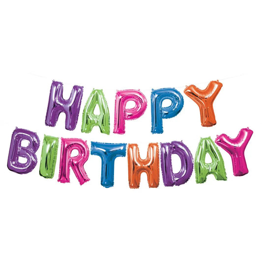 Multi-Coloured Happy Birthday Balloon Ginger Ray