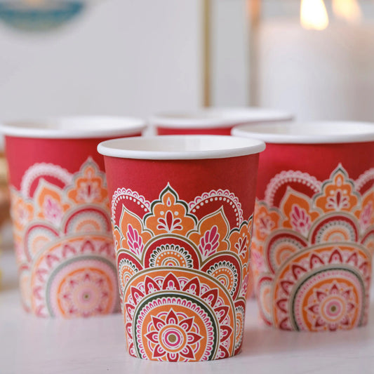Multicoloured Paper Diwali Cups Ginger Ray