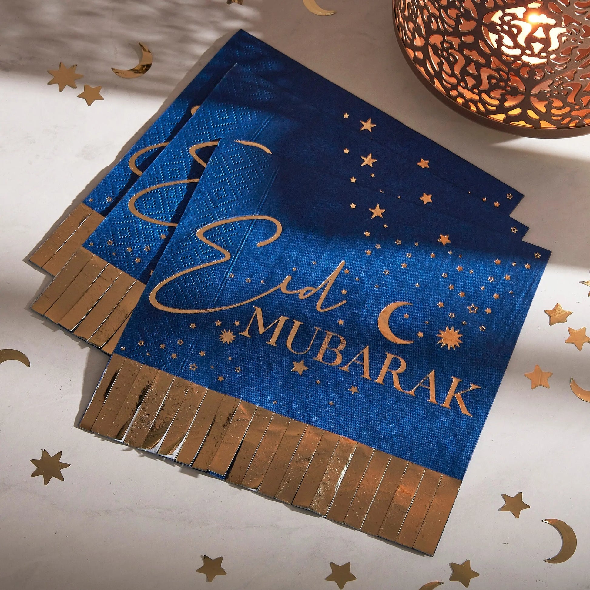 Navy & Gold Eid Mubarak Fransenserviette Ginger Ray