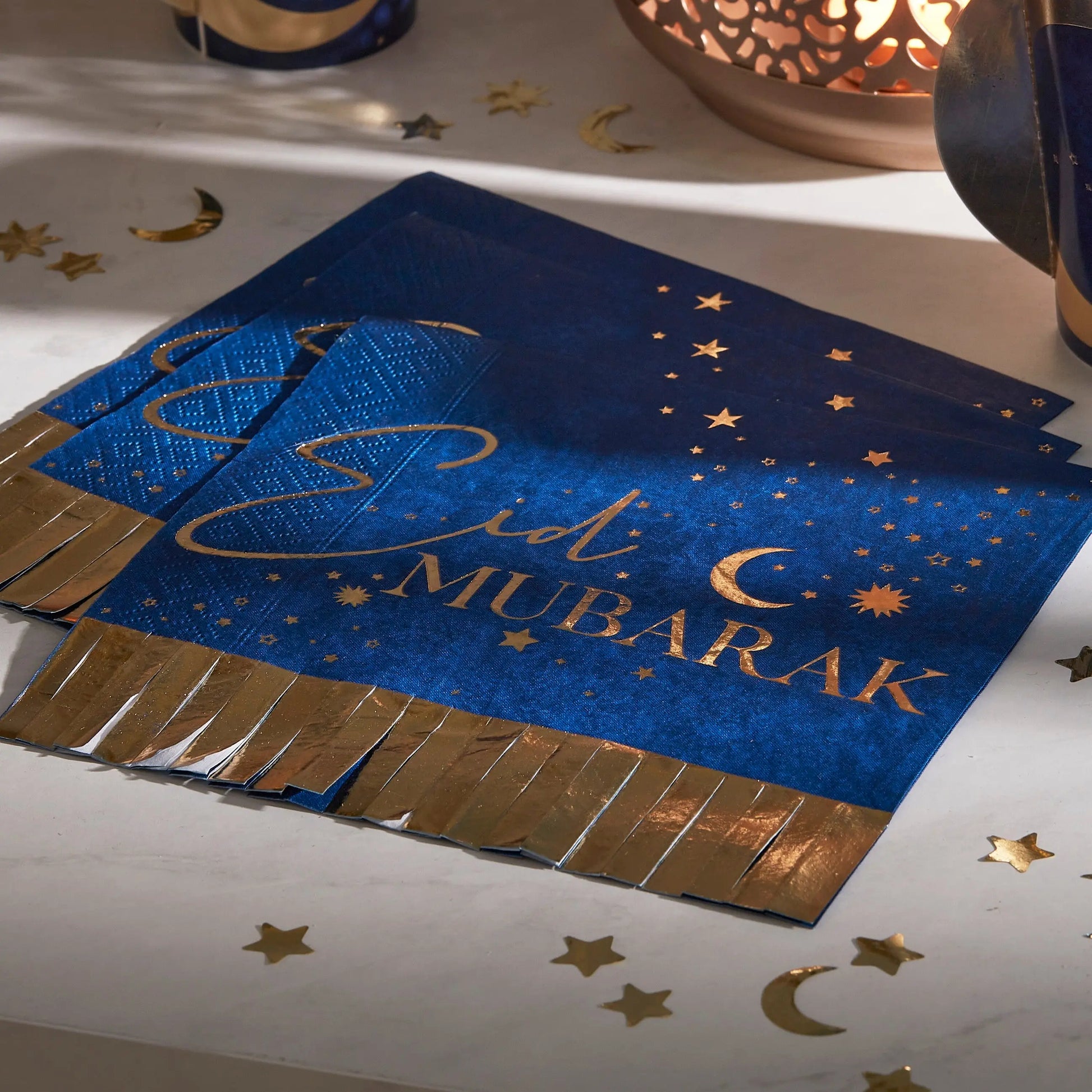Navy & Gold Eid Mubarak Fransenserviette Ginger Ray