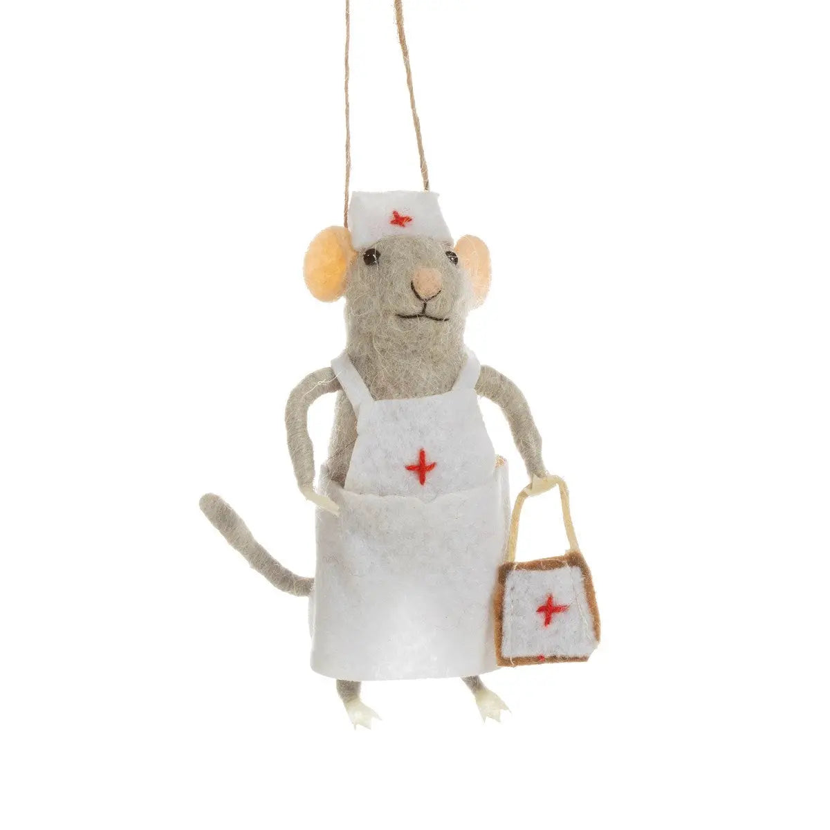 Nurse Mouse Felt Decoration SASS AND BELLE