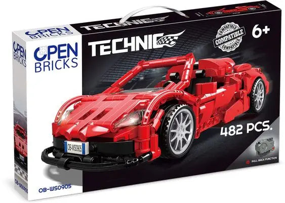 OPEN BRICKS - Sports Car Red (clamping block sports car Technic set) Open Bricks Source