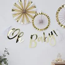 Oh baby bunting gold garland Ginger Ray