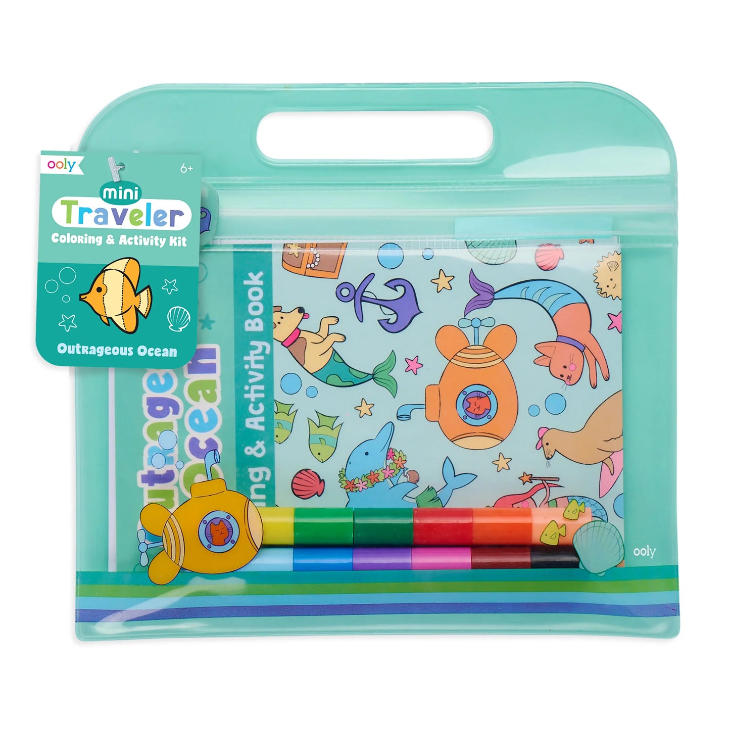 Ooly – Mini Traveler Coloring & Activity Kit – Outrageous Ocean (138-014) OOLY