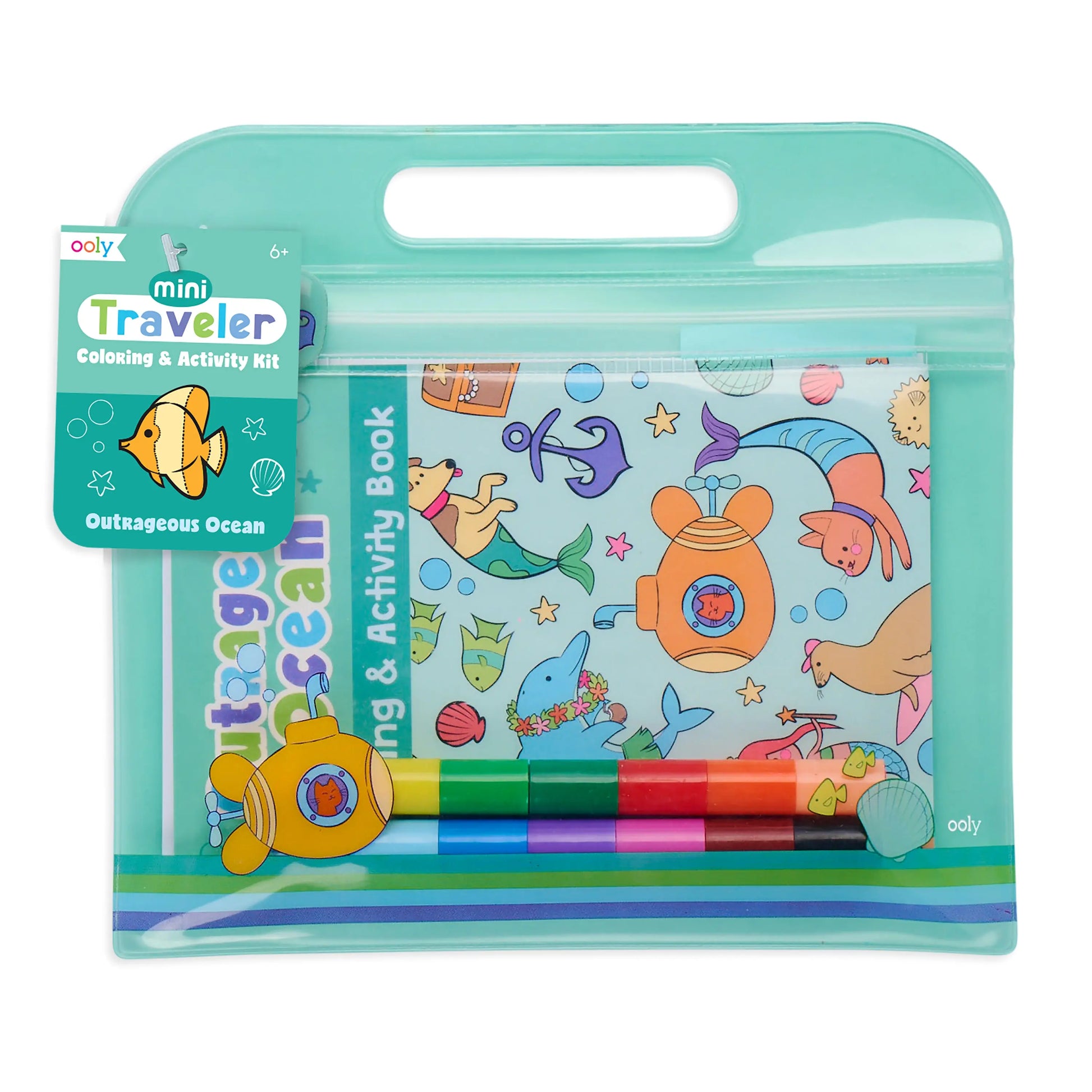 Ooly – Mini Traveler Coloring & Activity Kit – Outrageous Ocean (138-014) OOLY