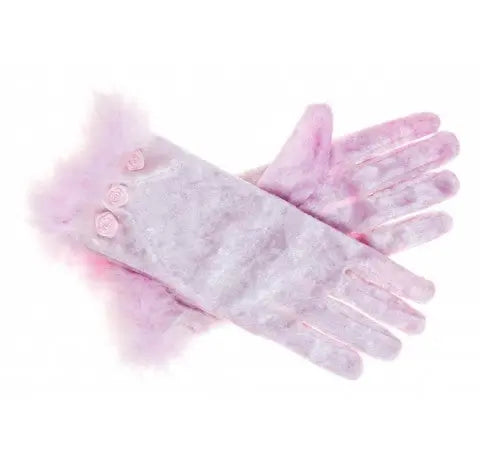 PAIRE DE GANTS EN VELOURS ROSE, POUR PRINCESSE PARFAITE souza
