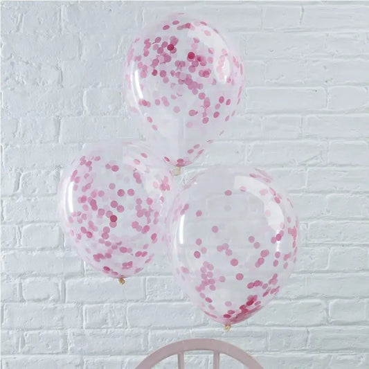 PINK CONFETTI FILLED BALLOONS - PICK & MIX Ginger Ray