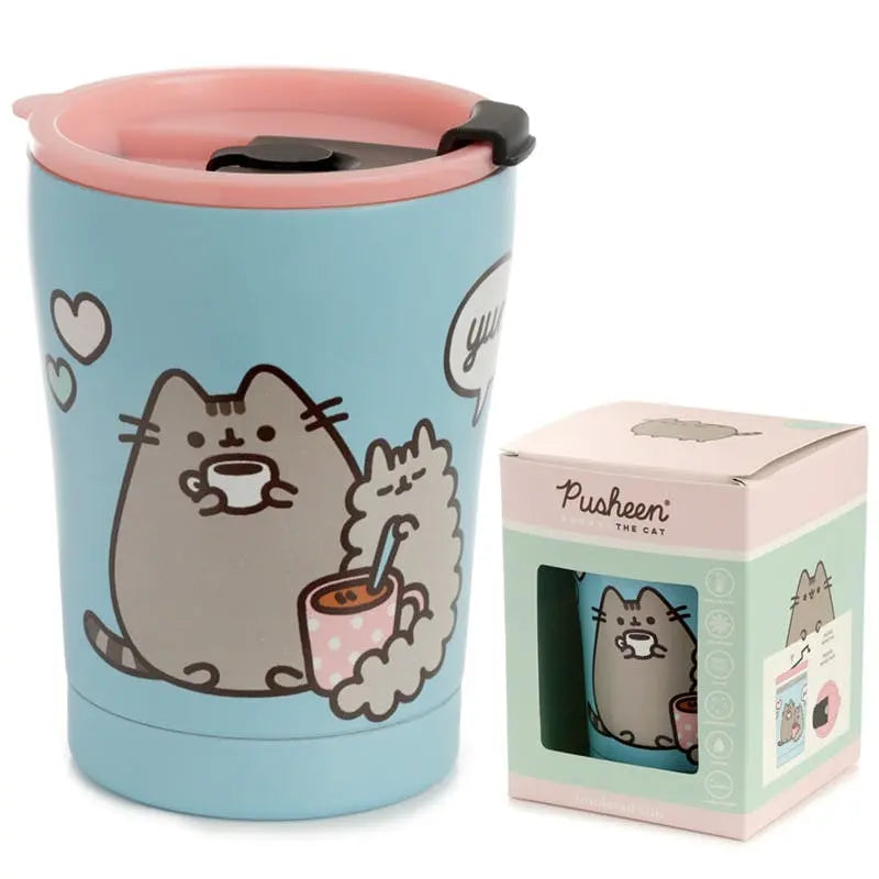 PUSHEEN FOODIE CAT REUSABLE STAINLESS HOT & COLD THERMAL INSULATED FOOD & DRINK CUP 300ML Puckatore