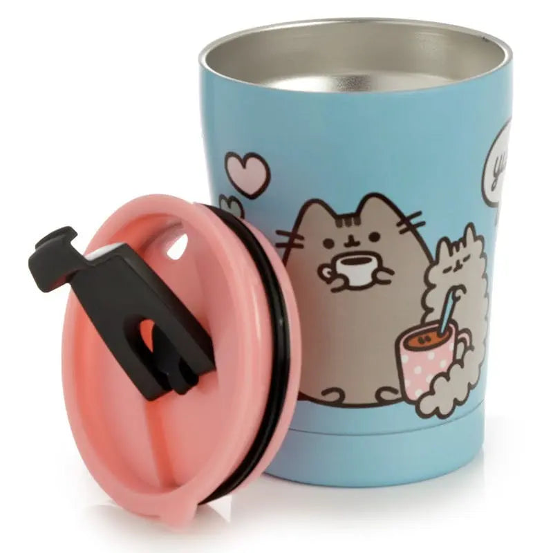 PUSHEEN FOODIE CAT REUSABLE STAINLESS HOT & COLD THERMAL INSULATED FOOD & DRINK CUP 300ML Puckatore