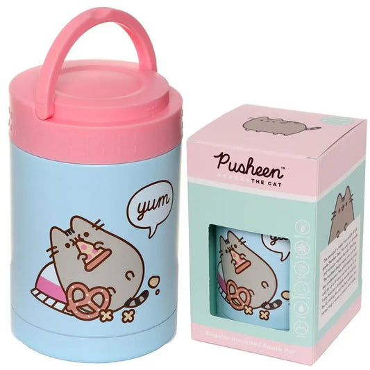 PUSHEEN THE CAT FOODIE REUSABLE STAINLESS HOT & COLD THERMAL INSULATED LUNCH POT / SNACK POT 500ML Puckatore