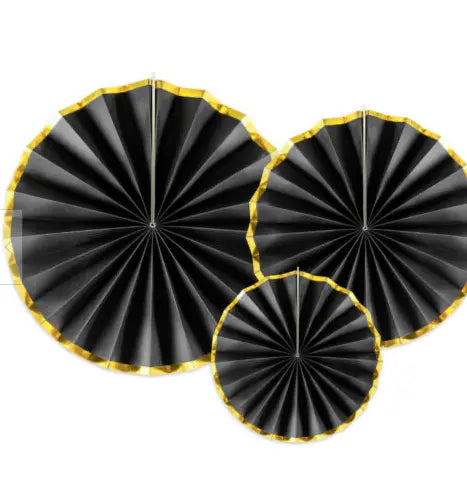 Paper Rosettes black gold thepartyville