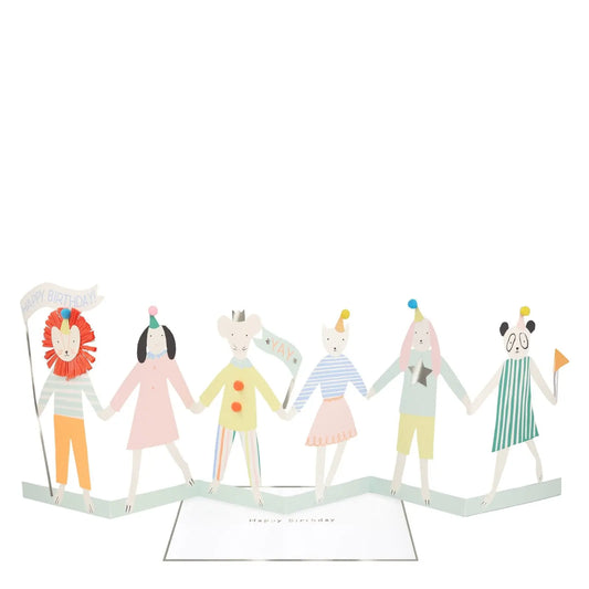 Party animal concertina card Meri Meri