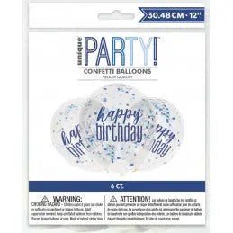 Party confetti Balloons Happy Birthday - BLUE- party decor Unique