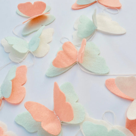 Pastel Felt Butterfly garland Pooka