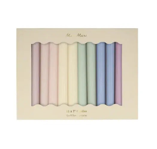 Pastel Table Candles (x 12) Meri Meri