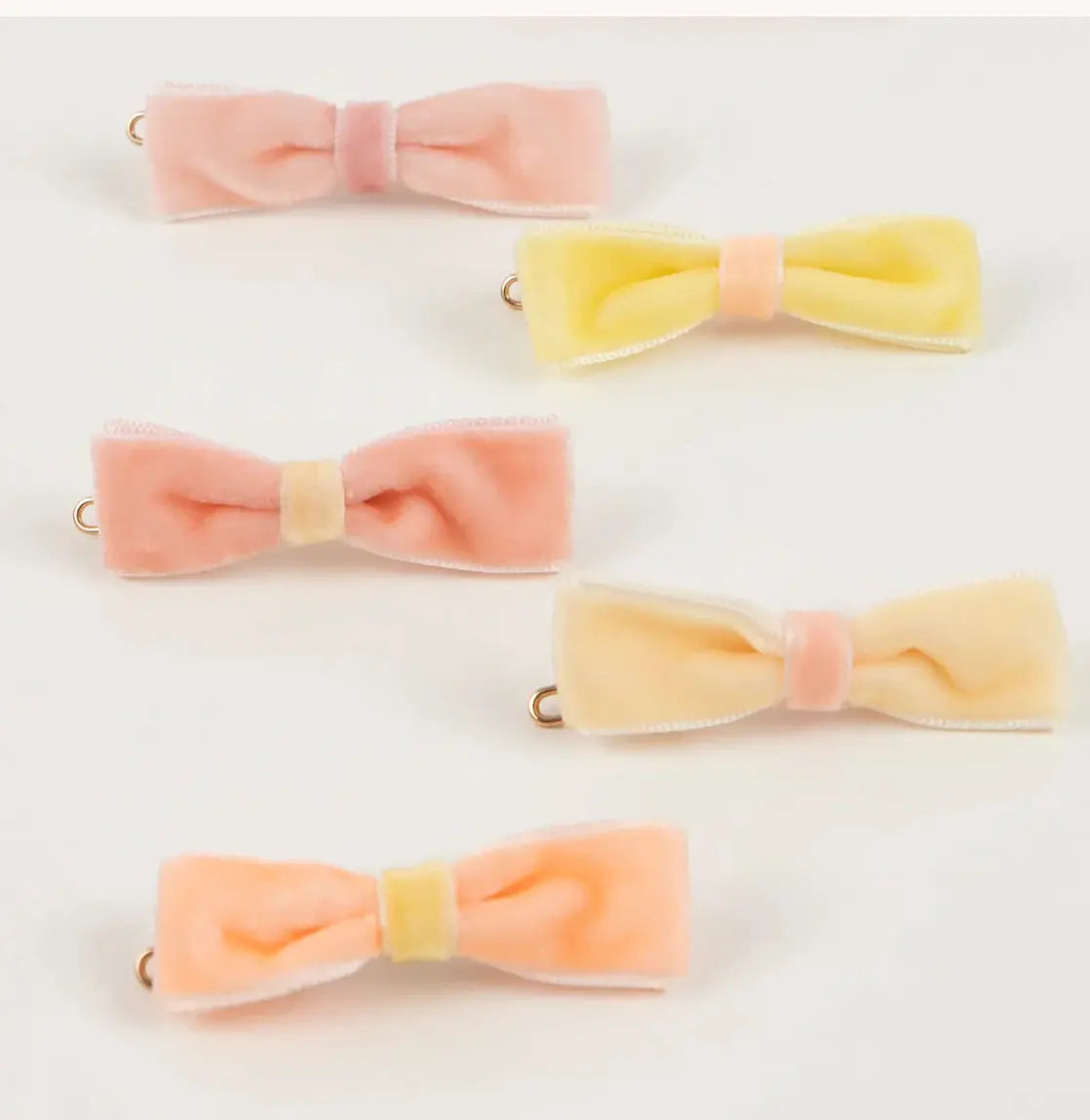 Pastel Velvet Mini Bow Clips (x 10) Meri Meri
