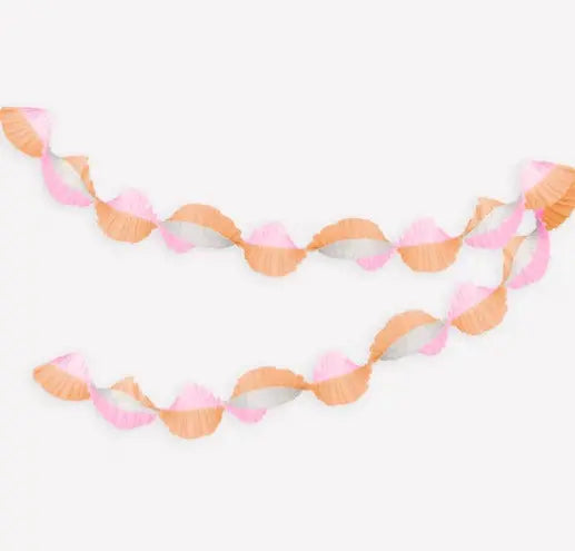 Peach & Pink Stitched Streamer Meri Meri
