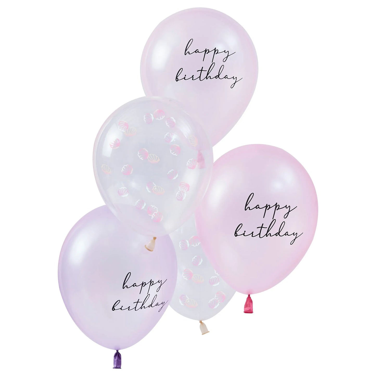 Pearlised Pink & Shell Confetti Balloon Bundle Ginger Ray