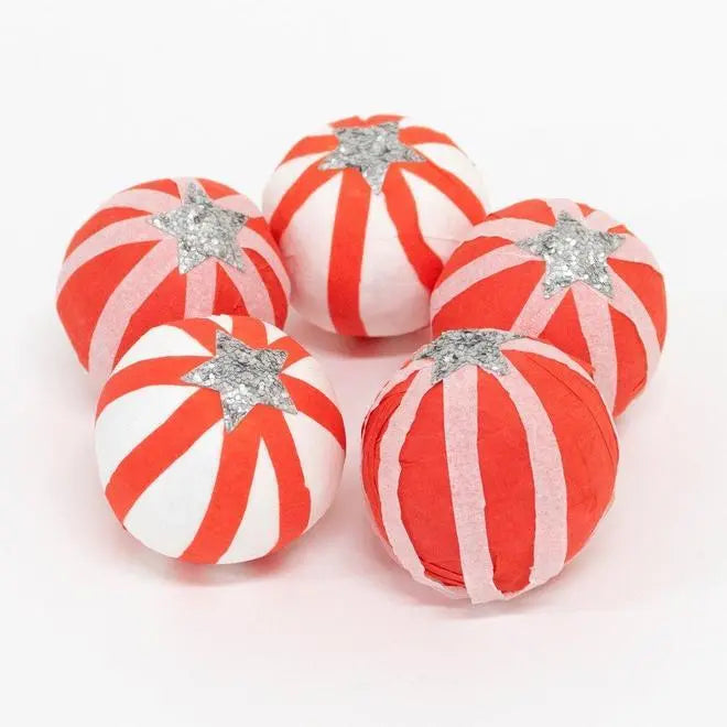 Peppermint Candy Christmas Surprise Balls Meri Meri