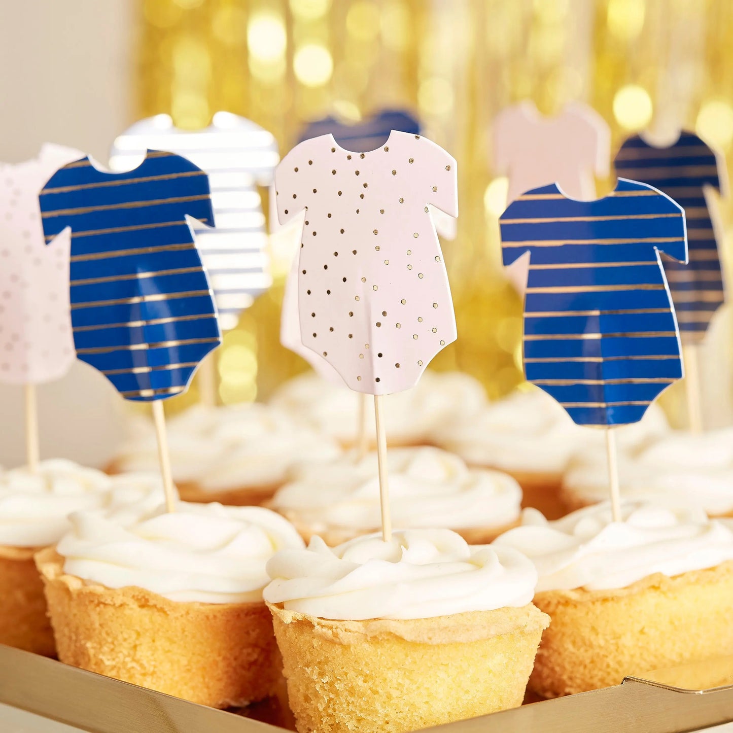 Pink And Navy Babygrow Baby Shower Cupcake Toppers Ginger Ray